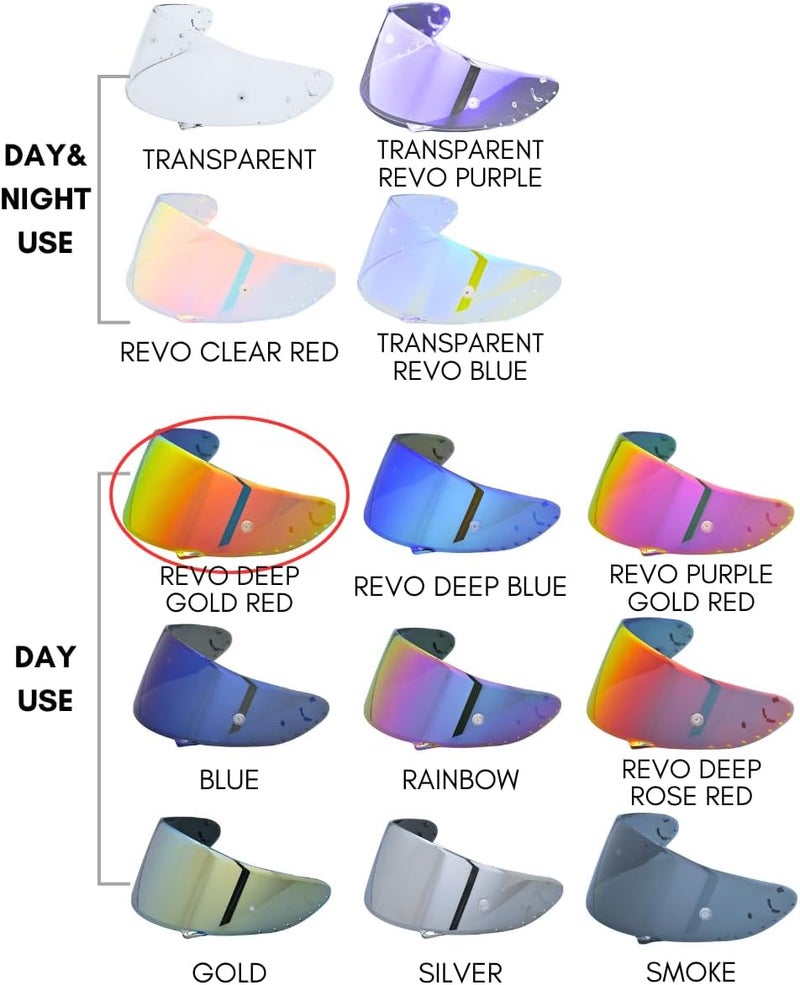 Logto CWR-F1 Shield for RF-1200 Visor X14 NXR RF-SR Z7 Motorcycle Helmet Visor Replacement Sun Protection Anti-Scratch, Universal - Image 5